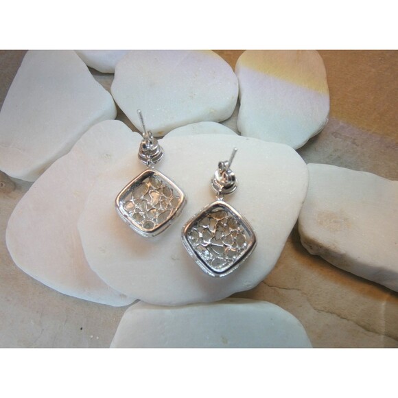 Genuine Rose Cut Diamond Sterling Silver Earrings 1.86CT - Picture 8 of 9